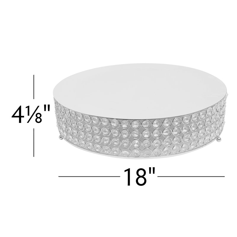 Bittner Cake Stand, Silver, 4.12" H x 18" W x 18" D