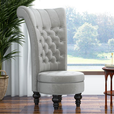 Cynai Slipcovered Velvet Wingback Chair