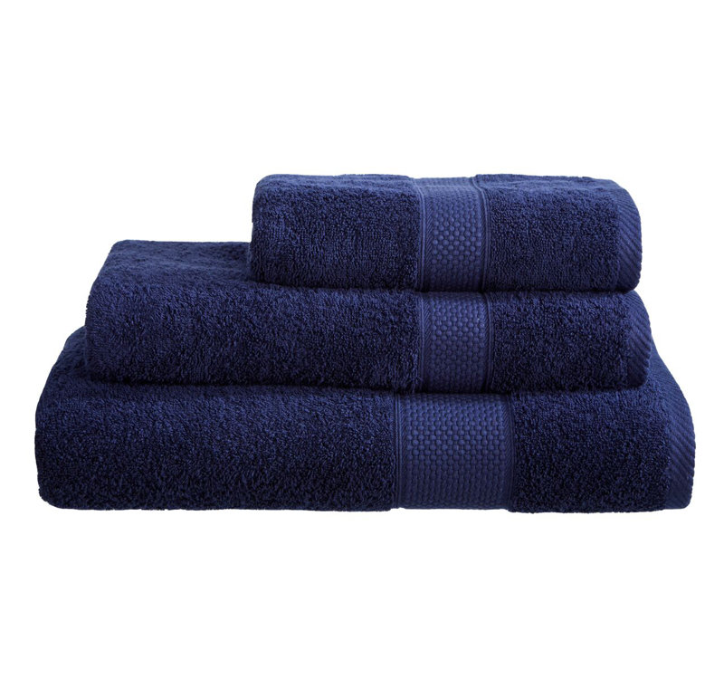 Arelious Multi-Size Bale, Navy, Bath Towels - 2, Hand Towels - 2, Washcloths - 2