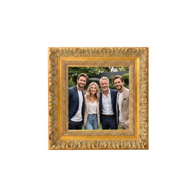 Antique Gold Scrollwork Wood Picture Frame, 5 Sizes – Beaded Trim Detail for Wall or Tabletop