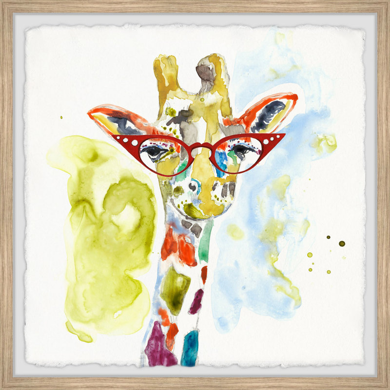 Jarred Rainbow Giraffe - Print, 41cm H x 41cm W