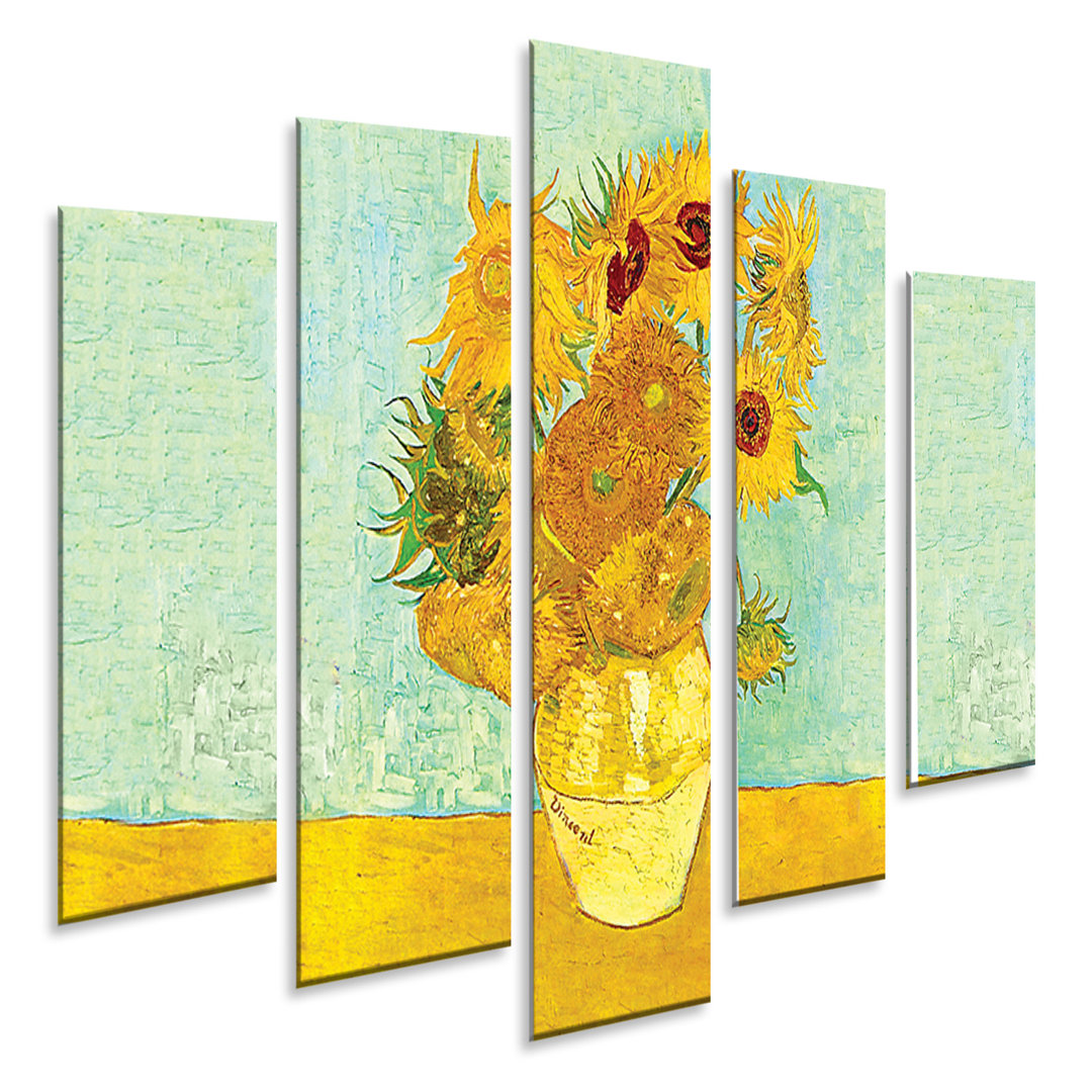 5-tlg. Kunstdruck-Set Sunflowers von Vincent Van Gogh