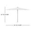 Parasol de marché rectangulaire en bois 6,5 pi x 10 pi Aklin-1506081240