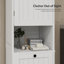 Armoire de trieur de linge inclinable de 16 po de largeur, armoire de rangement verticale avec doublure amovible, panier à linge de ferme compact, blanc