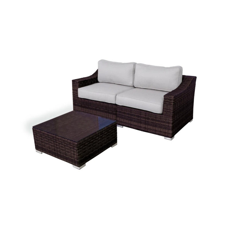 LSI All-Weather Wicker 2-Person Conversation Set – No Assembly Required