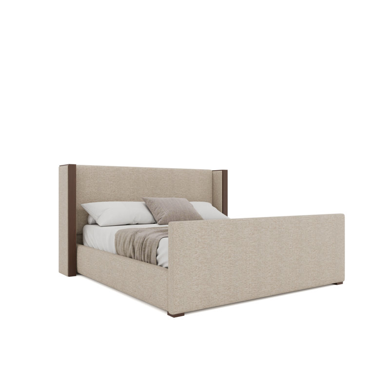 Lit bas tapissier Irenne, Tissu Revolution Performance Fabrics® lin, Grand