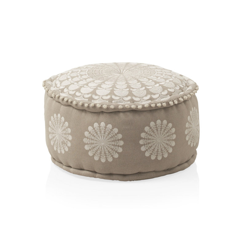 Cantero 55cm Wide Round Geometric Pouffe Ottoman