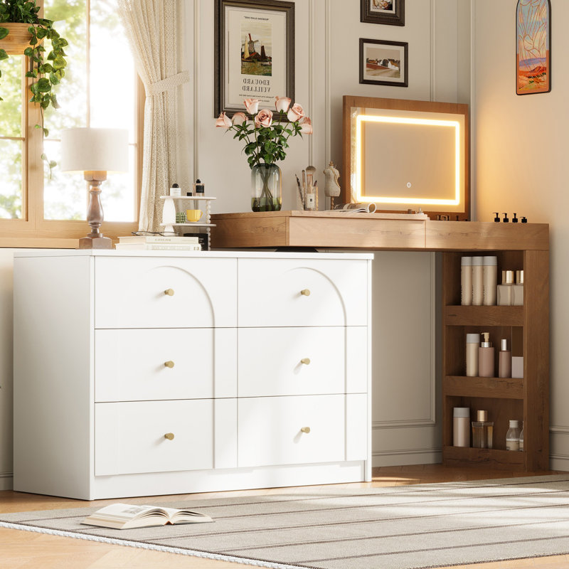 Dressing Table, White+Natural