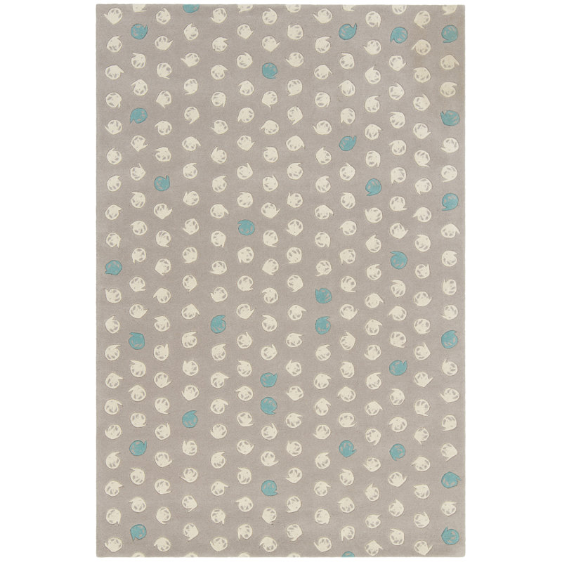 Jessica Swift Wool Geometric Area Rug in Grey, 5' x 7'6"