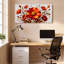 Ensemble de 1 tableau sur toile tendue à motif floral de marguerites rouges et oranges-744624818