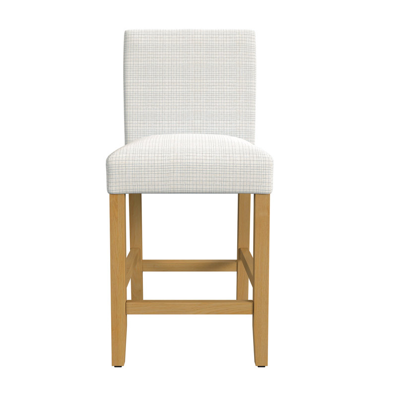 Tabouret de comptoir 25,2 po Vandemark, Mini-grille crème tissée