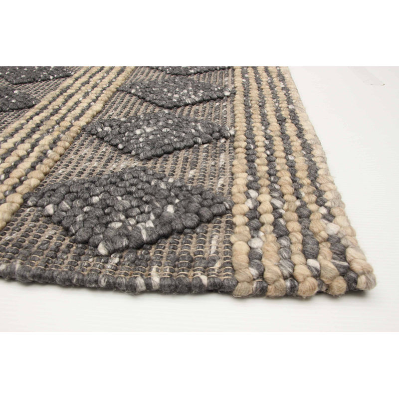 Tapis unique nouvel âge 5 pi x 6 pi 9 po en gris / beige / brun Hemant