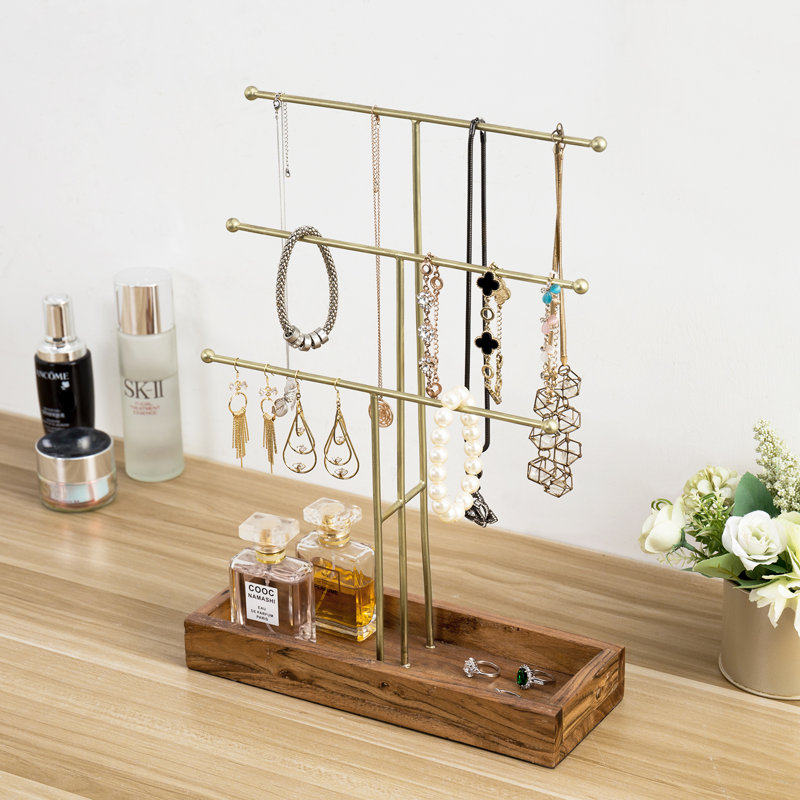 Handmade 3-Tier Solid Acacia Jewellery Storage Stand