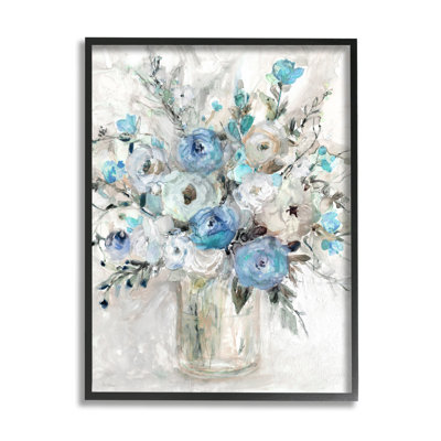 " Abstract Blue Rose Arrangement " Acrylic Painting