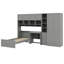 Lit plateforme multifonctionnel avec bureau, garde-robe, armoires, tiroirs et tablettes-793766934
