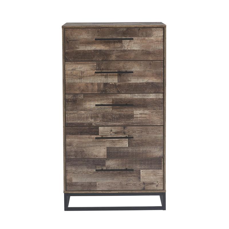 Commode 5 tiroirs Paniagua, Brun