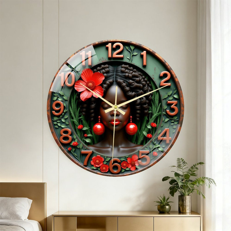 Horloge murale florale