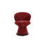 Sculptural Swivel Accent Chair In Luxe Crimson Chenille
