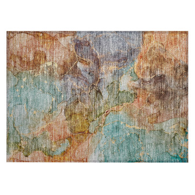 Killingly Washable Abstract Indoor / Outdoor Rug
