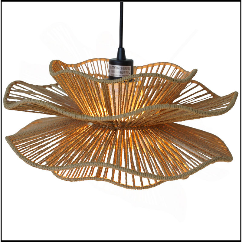 Luminaire suspendu - noir et naturel