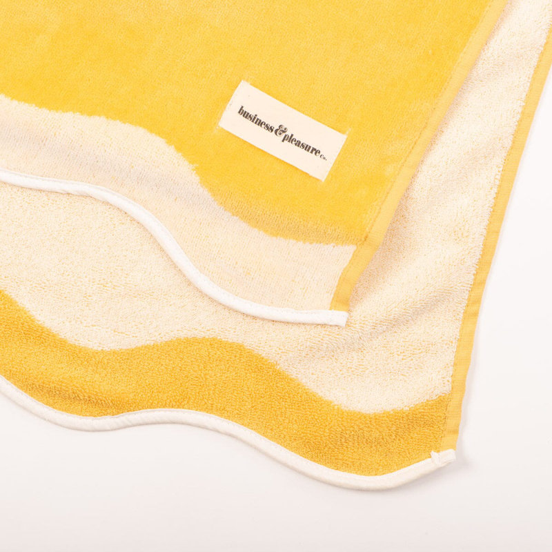 Couverture de plage, Jaune / Blanc