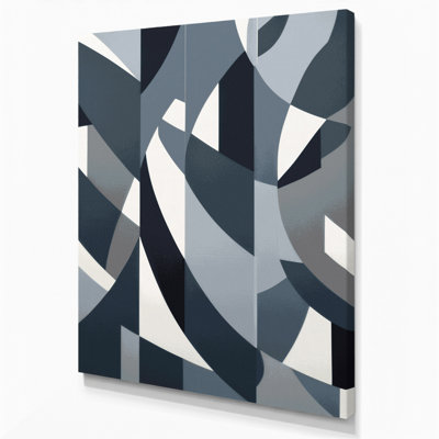Abstract Shapes 86 Gray Canvas Wall Art