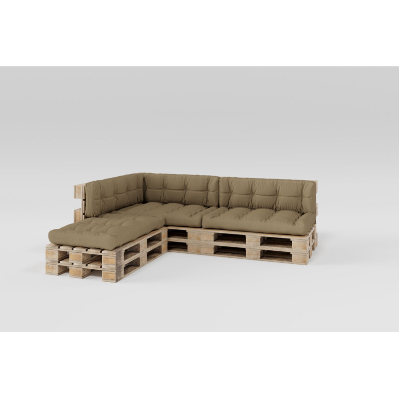 Seat and Back Cushion, 120cm H x 80cm W x 16cm D, Taupe