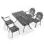 Mobilier de patio en fonte d'aluminium - 5, noir, éléments, coussins confortables, table rectangulaire, 4 avec 4 coussins 5, réduction du bruit, confort extérieur