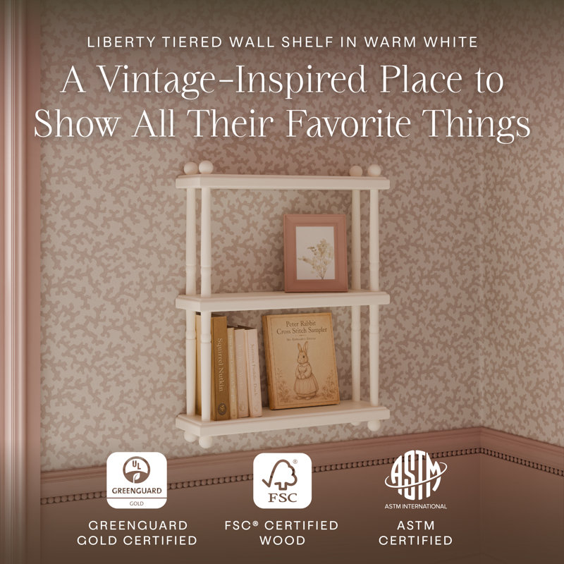 Liberty Tiered Wall Shelf, Warm White