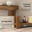 Console en bois de sapin massif de 63 po avec tablette de rangement Danard