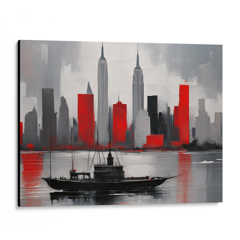 Cityscape In Red, 36" H x 48" W