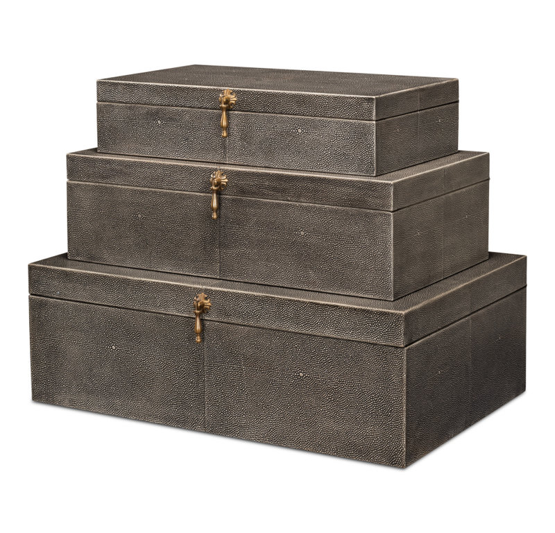 Shagreen Accent, Black Shagreen Antique