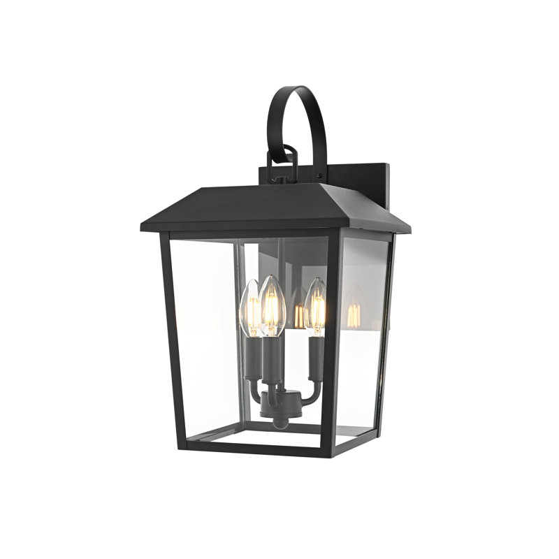 Nilles Outdoor Wall Sconce in Black, 17.5" H x 10" W x 11" D