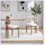 Ensemble de 2 chaises de salle à manger modernes en bois, revêtues de tissu pour le confort et le style, pour la cuisine et la salle à manger-827177247
