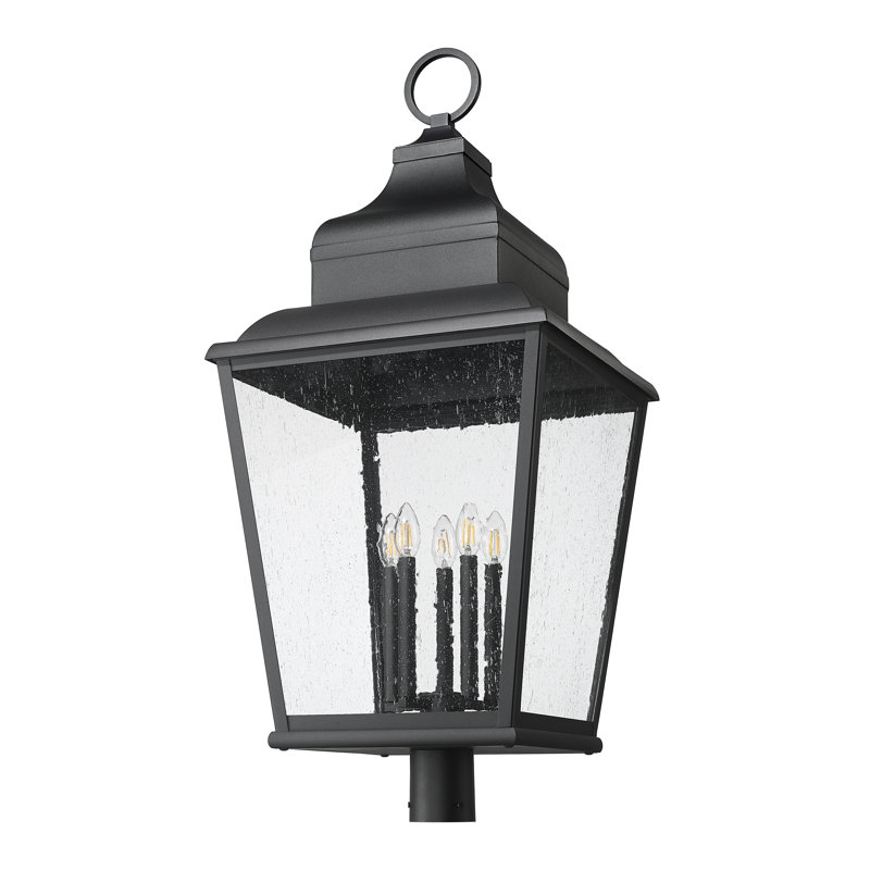 Leachville 40.75 inch Sand Black 5 Light Outdoor Post Mount Fixture