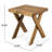 Wood Outdoor Table - Sandblast Finished, 18" Square, Simple Style For Backyard Finished Side Made Of Wood, 17.83" Tall, Patio
