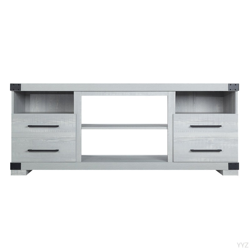 Meuble télé gris avec tiroir, Gris
