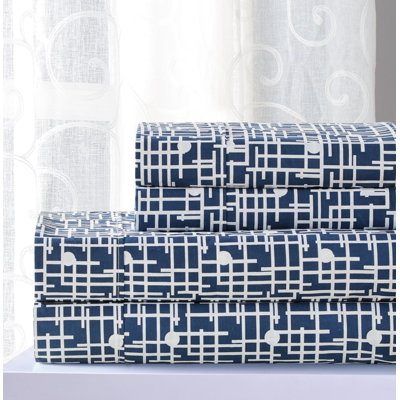 Microfiber Geometric Sheet Set