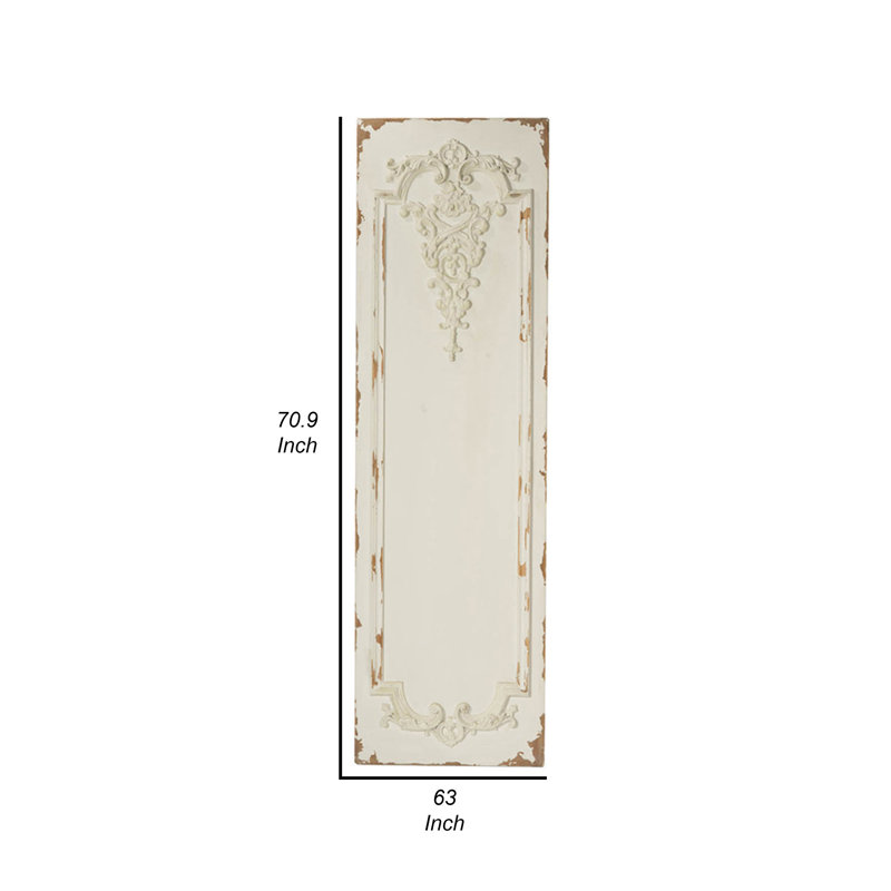 Elegant Off-White Magnesia Tall Wall Art Panel Set