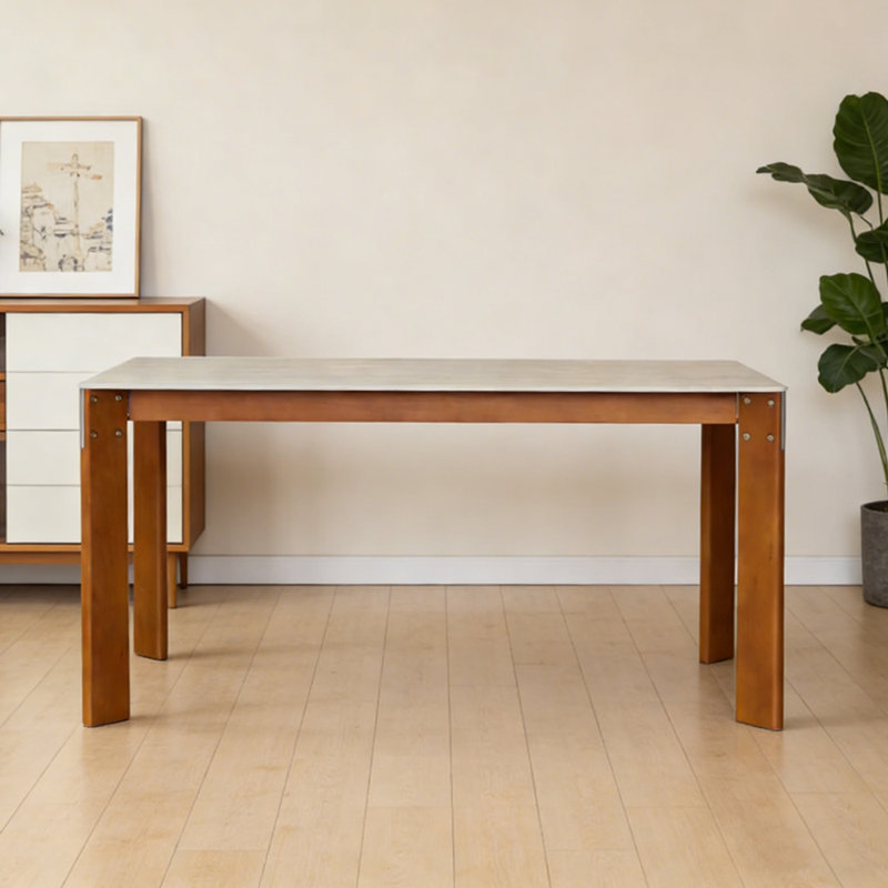 Table rectangulaire en bois de hêtre durable, Brun, H 29,52 po x L 70,86 po x l 35,43 po