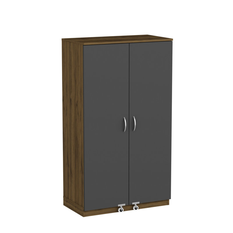 Armoire polyvalente, Noir/brun foncé