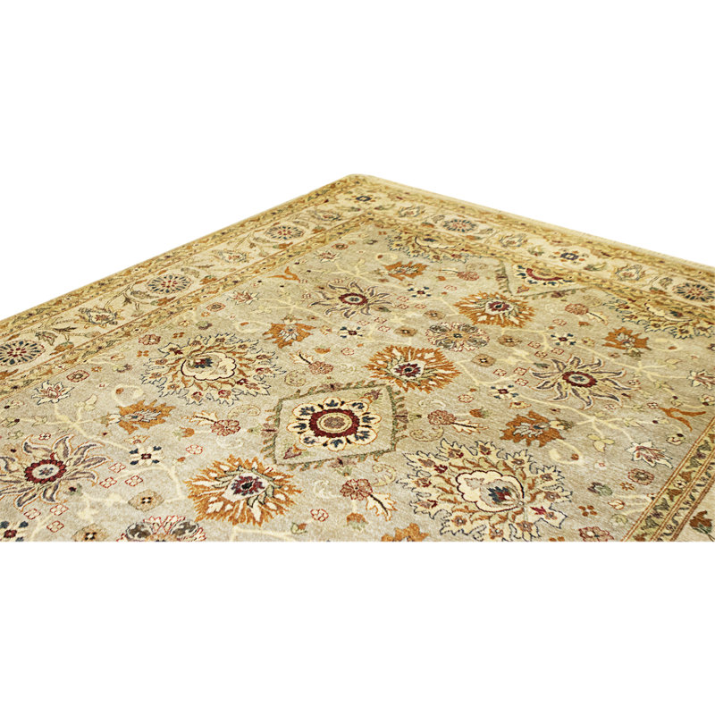 High-Quality Hand-Knotted Camel And Beige Area Rug