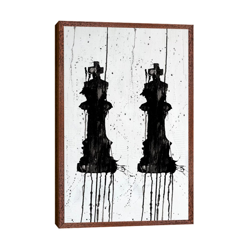 Two Kings 1 Piece Wall Art on Canvas, 101.6 cm H x 66.04 cm W, Classic Brown Wood Framed
