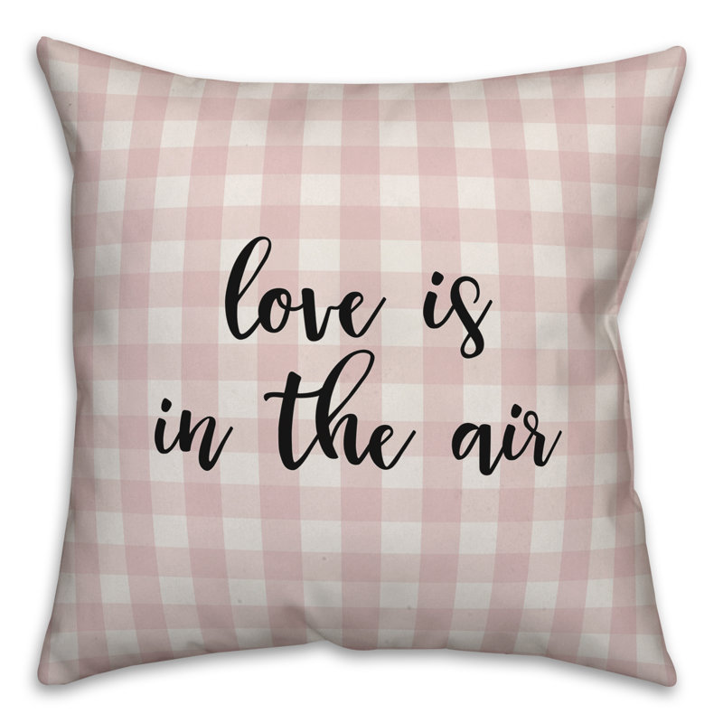  Coussin 16 po Love is in The Air Plaid, Rose / Noir, Housse de coussin