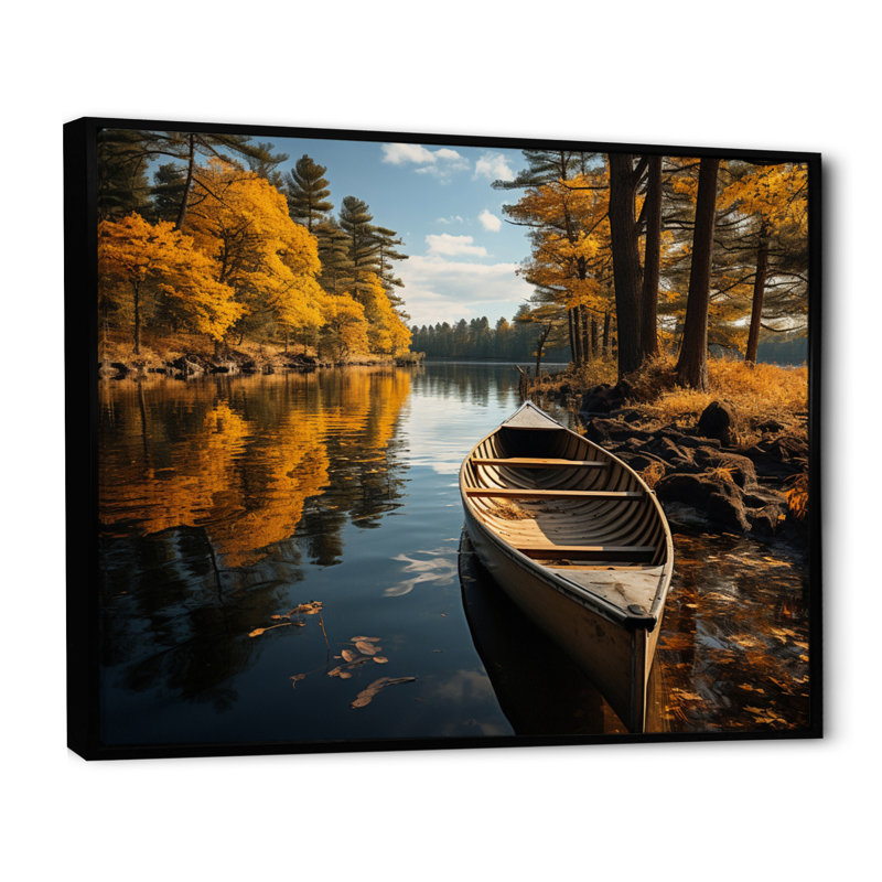 Canada River Rhapsody III sur toile, Cadre flottant noir, H 16 po x l 32 po x P 1 po