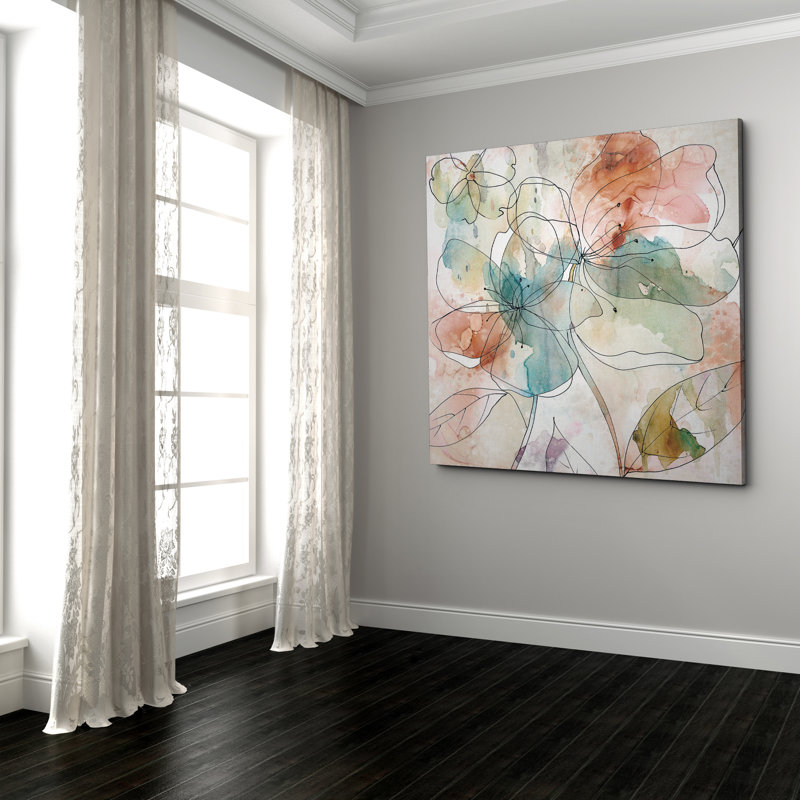 Floral Flow II - reproduction d'art, H 24 po x l 24 po x P 1,5 po, Toile tendue, Sans cadre