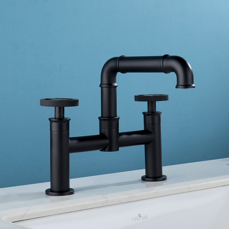 Widespread 2-handle Bathroom Faucet, Matte Black