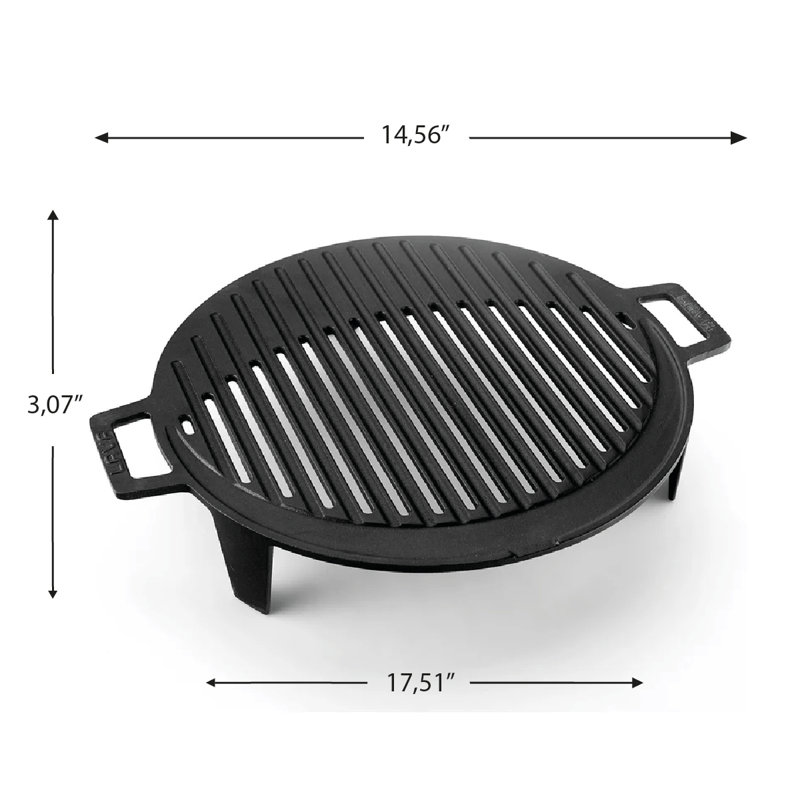 Barbecue d'extérieur en fonte émaillée Lava 14,5 pouces avec poignée autoportante Lava