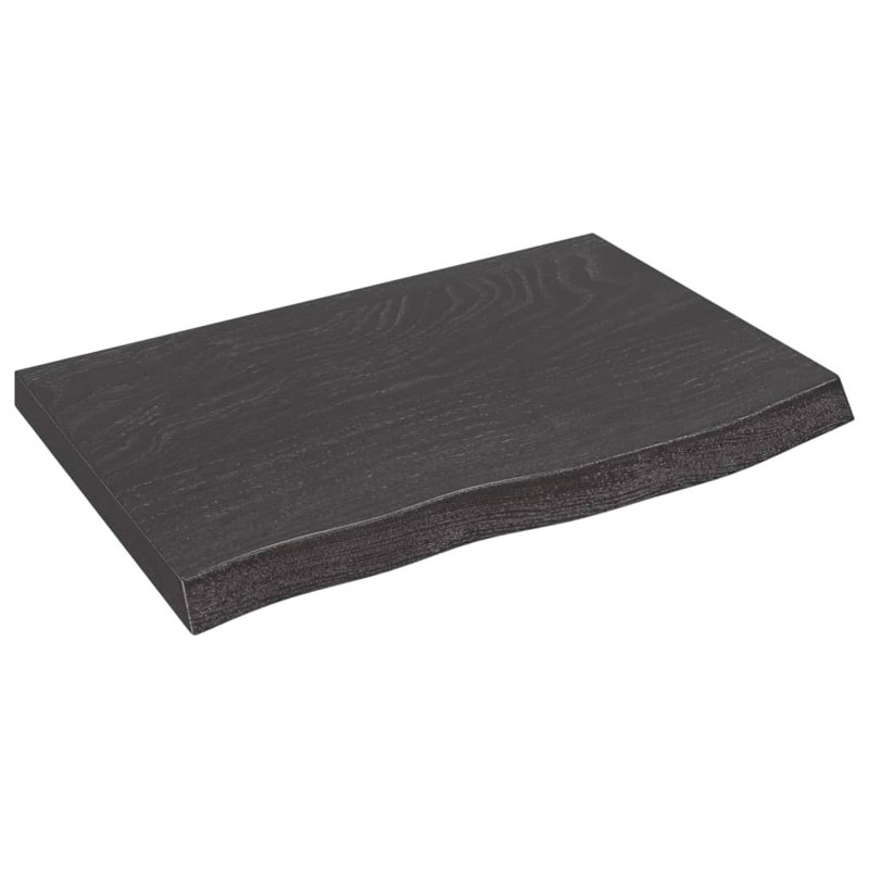 Childress Oak Solid Wood Picture Ledge Wall Shelf, 4cm H x 60cm W x 40cm D, Dark Brown