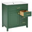 Meuble-lavabo de 30 pouces avec lavabo en céramique et beaucoup de rangement-104414024